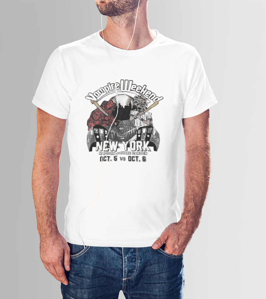 Vampire Weekend Toad Baseball New York Madison Square Garden October T-Shirt