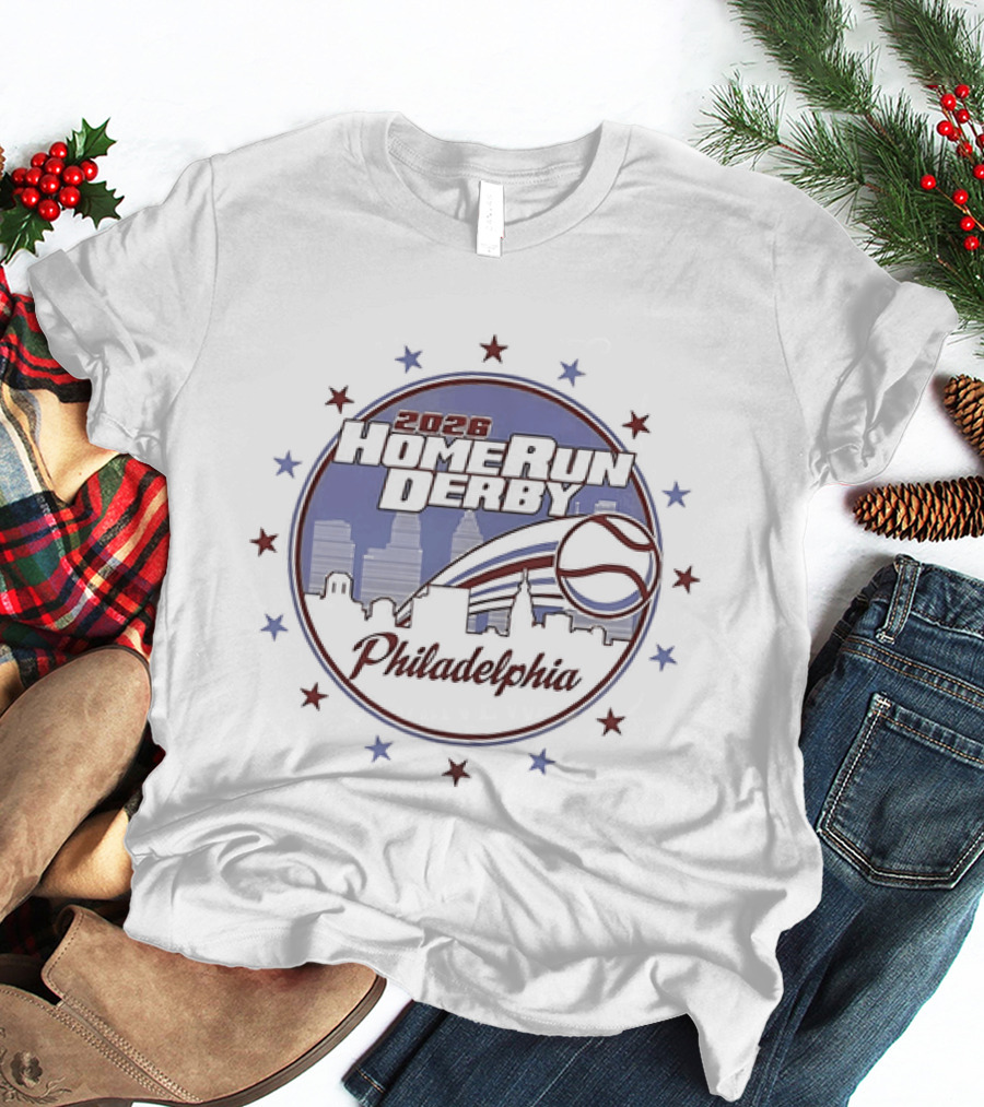 2026 Home Run Derby Philadelphia MLB Stars Skyline Baseball T-Shirt