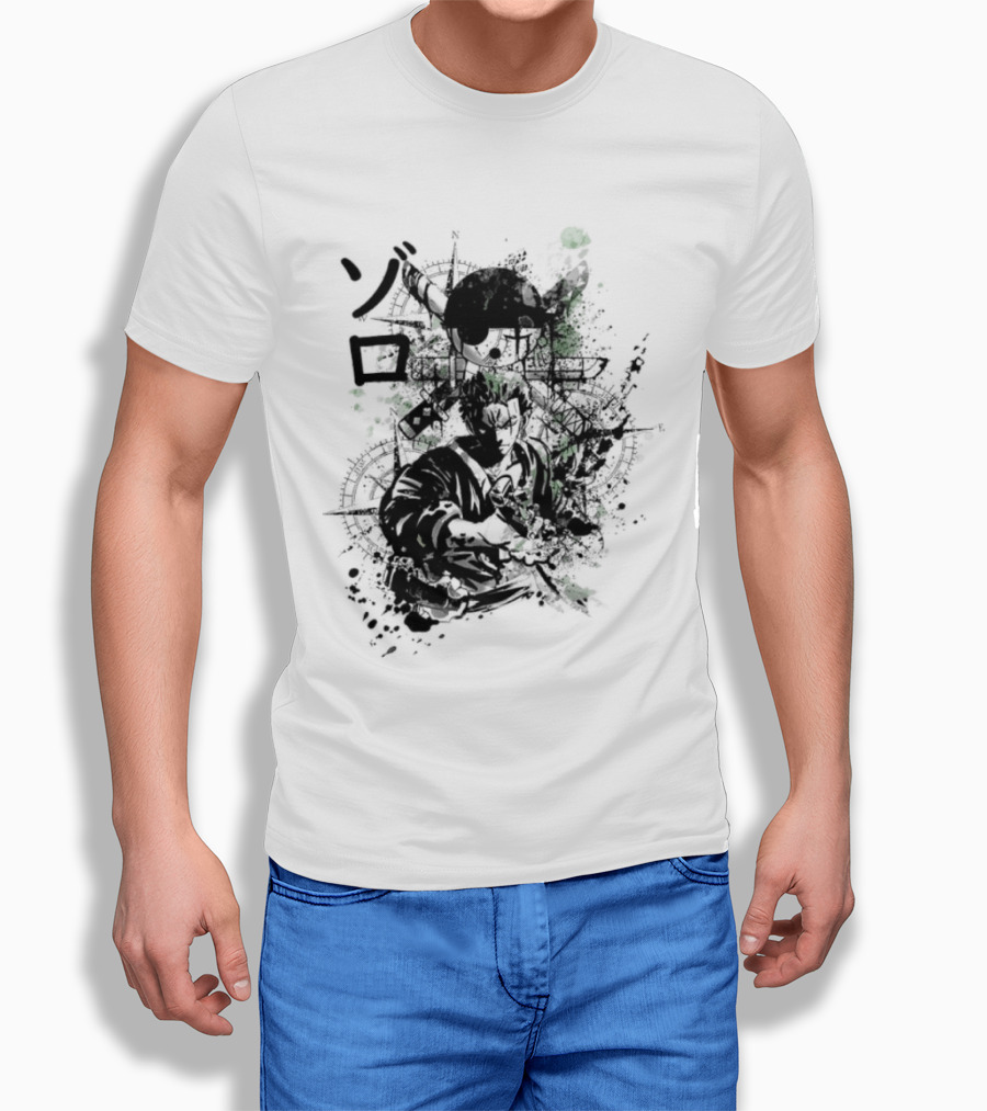 Japanese Kanji Ink Art With Splatter Effect T-Shirt