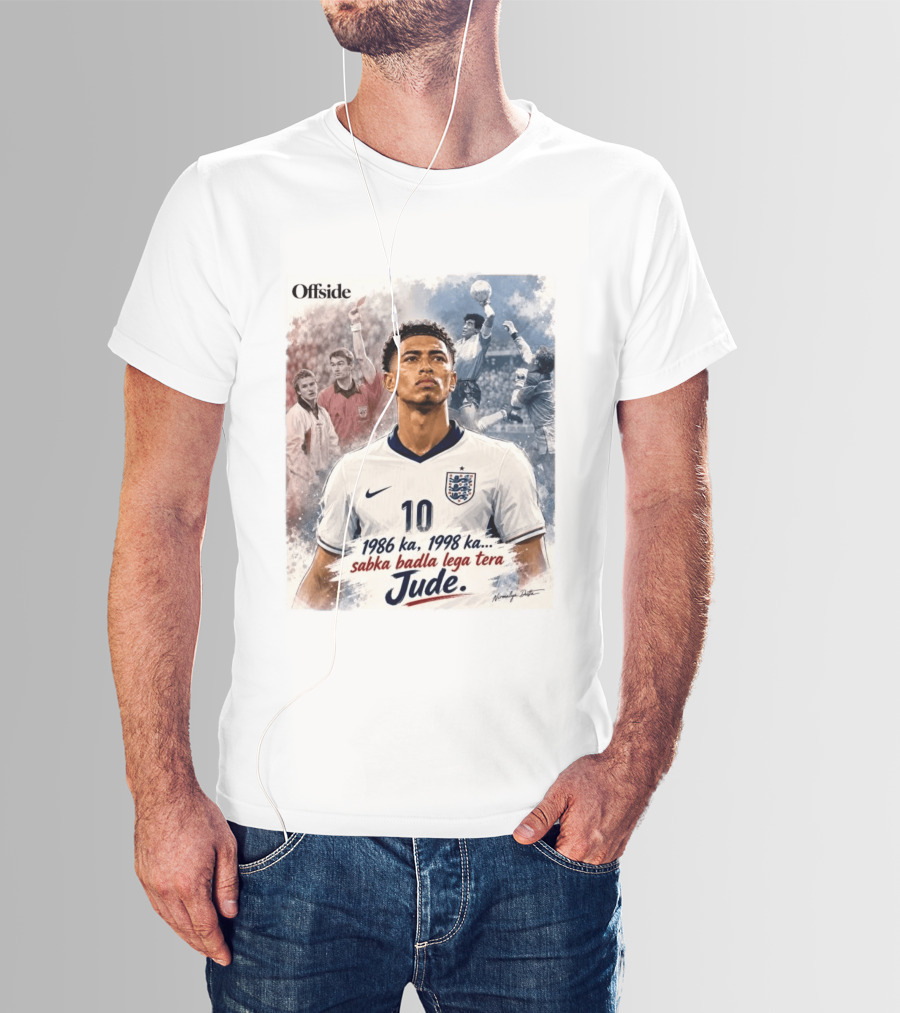Offside 1986 1998 Sabka Badla Lega Tera Jude Bellingham T-Shirt