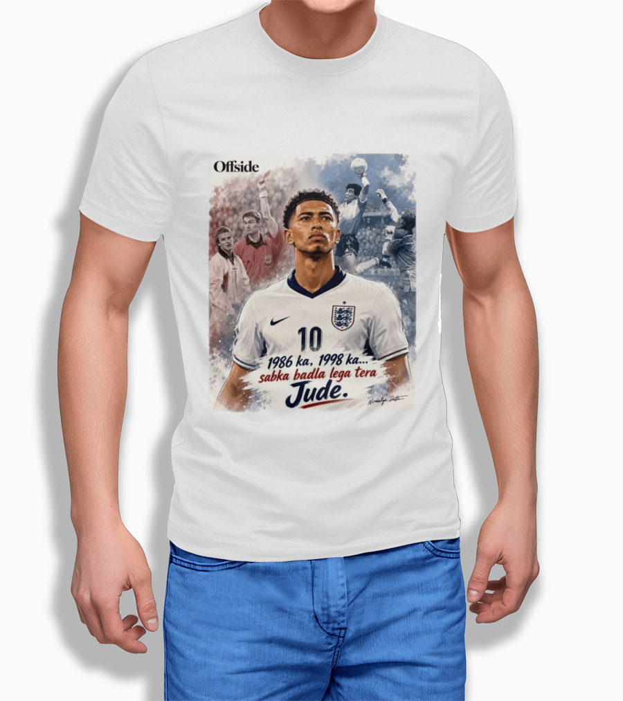 Offside 1986 1998 Sabka Badla Lega Tera Jude Bellingham T-Shirt