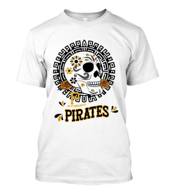 Pittsburgh Pirates Dia De Los Muertos Sugar Skull Art MLB Fan T-Shirt