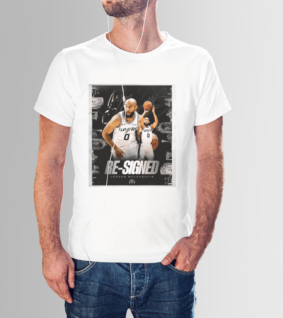 Re Signed Jordan McLaughlin Spurs Basketball San Antonio T-Shirt