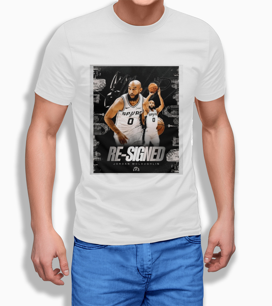 Re Signed Jordan McLaughlin Spurs Basketball San Antonio T-Shirt