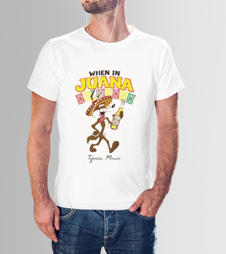 When In Juana Tijuana Mexico Sombrero Flags Fiesta T-Shirt