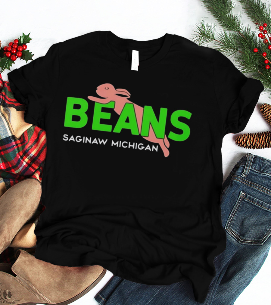 Beans Saginaw Michigan Pink Rabbit T-Shirt