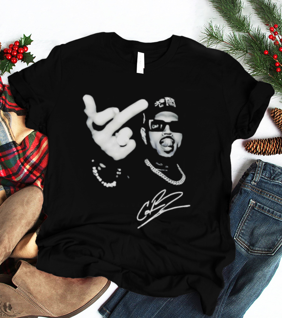 Chris Brown Middle Finger CB Signature T-Shirt
