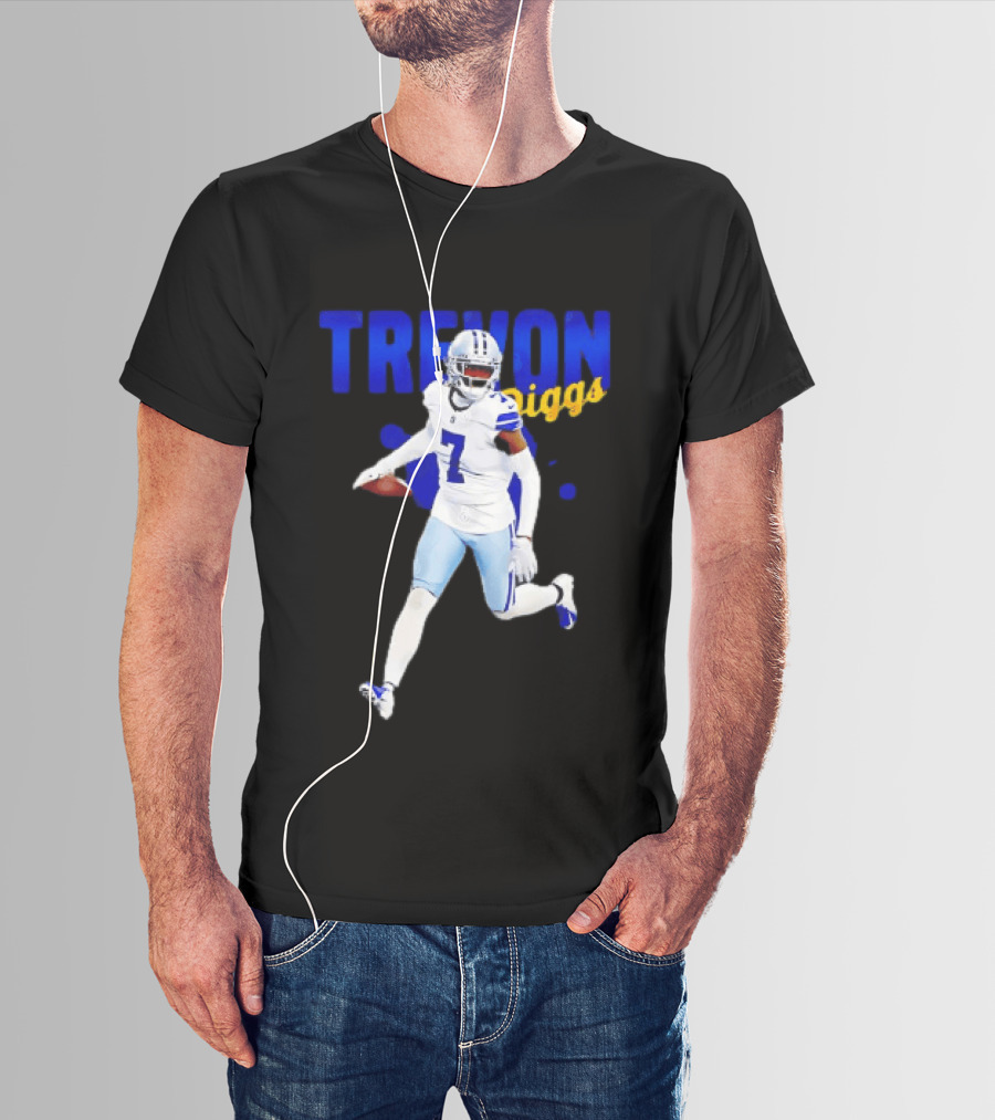 Trevon Diggs Dallas Cowboys Number 7 Running With Football T-Shirt