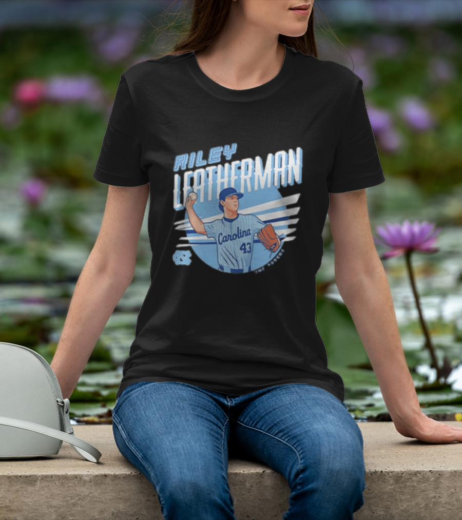 North Carolina Tar Heels Riley Leatherman Baseball Carolina 43 T-Shirt