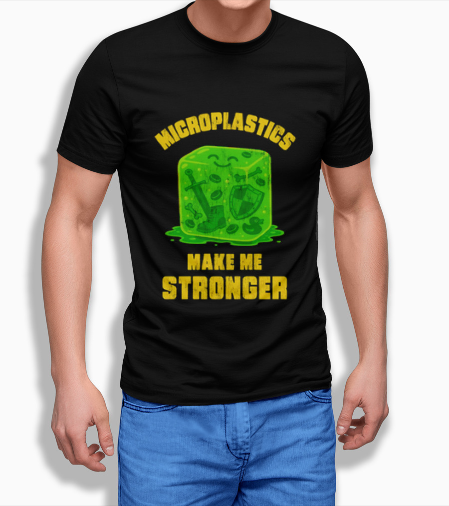 Microplastics Make Me Stronger Gelatinous Block Sword Shield Boot T-Shirt