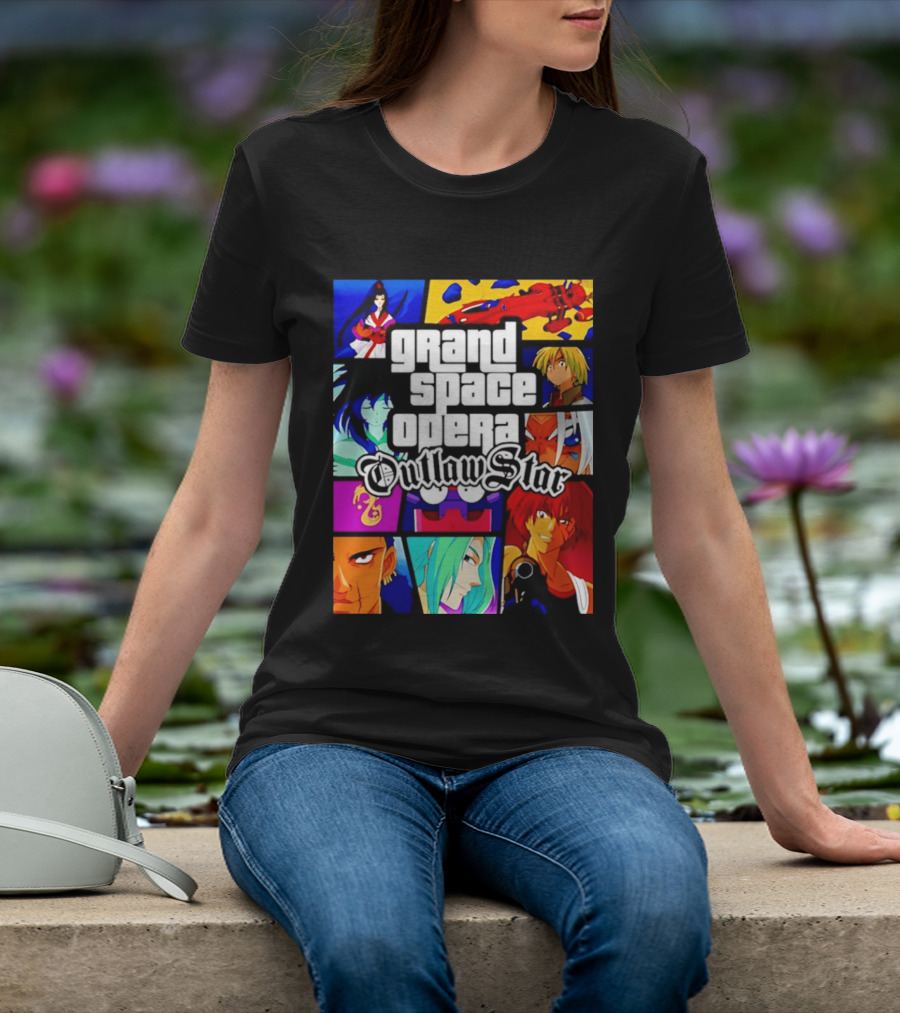 Grand Space Opera Outlaw Star Anime Characters Collage T-Shirt