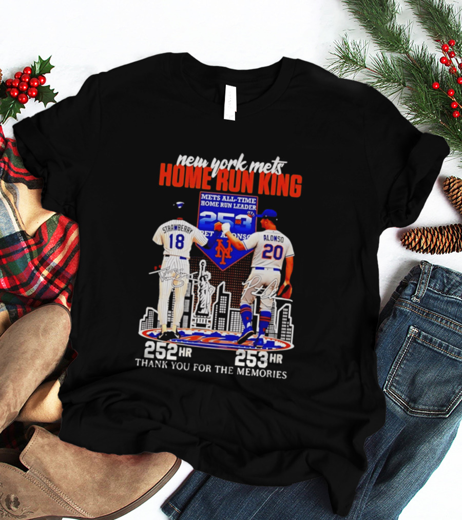 New York Mets Home Run King Celebration Darryl Strawberry And Pete Alonso Thank You For The Memories T-Shirt