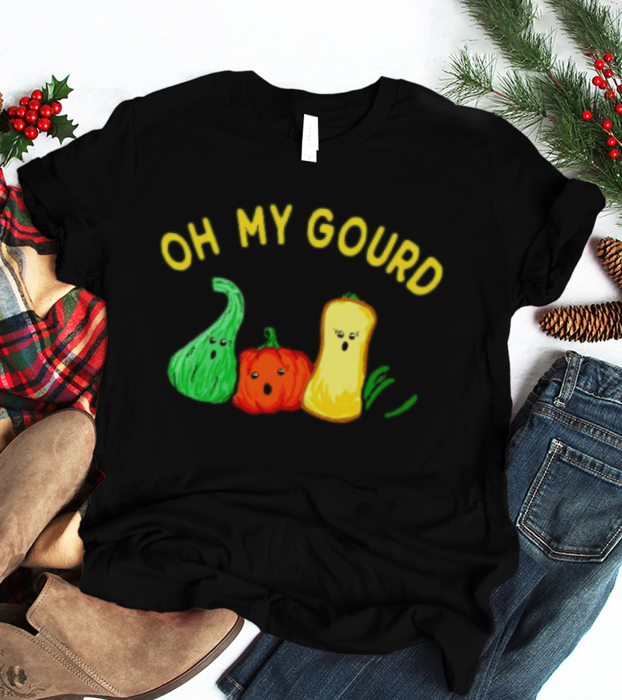 Oh My Gourd Funny Vegetable Trio Playful Pun T-Shirt