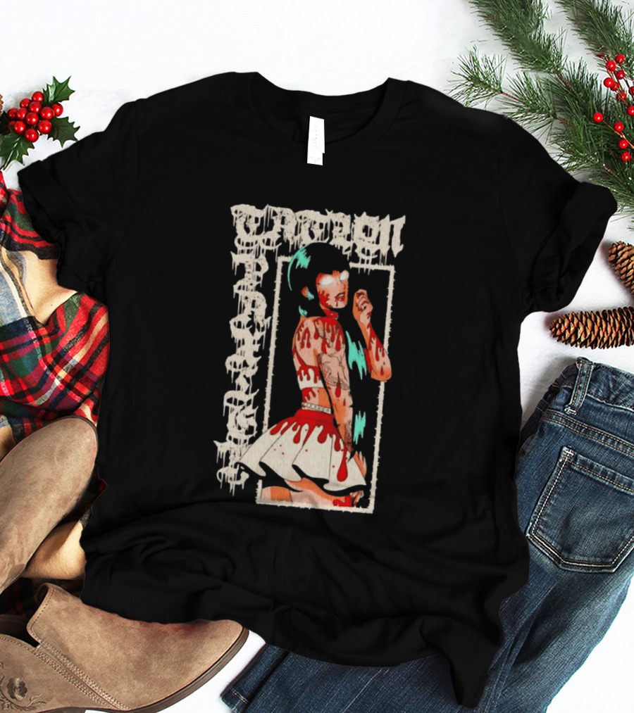 Vampen Anime Girl Horror Aesthetic Gore Dripping Gothic T-Shirt