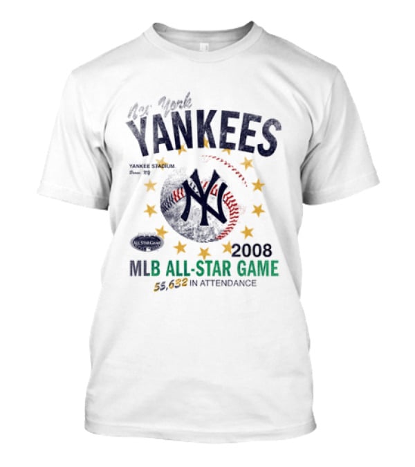 New York Yankees 2008 MLB All Star Game Yankee Stadium 56,632 In Attendance T-Shirt