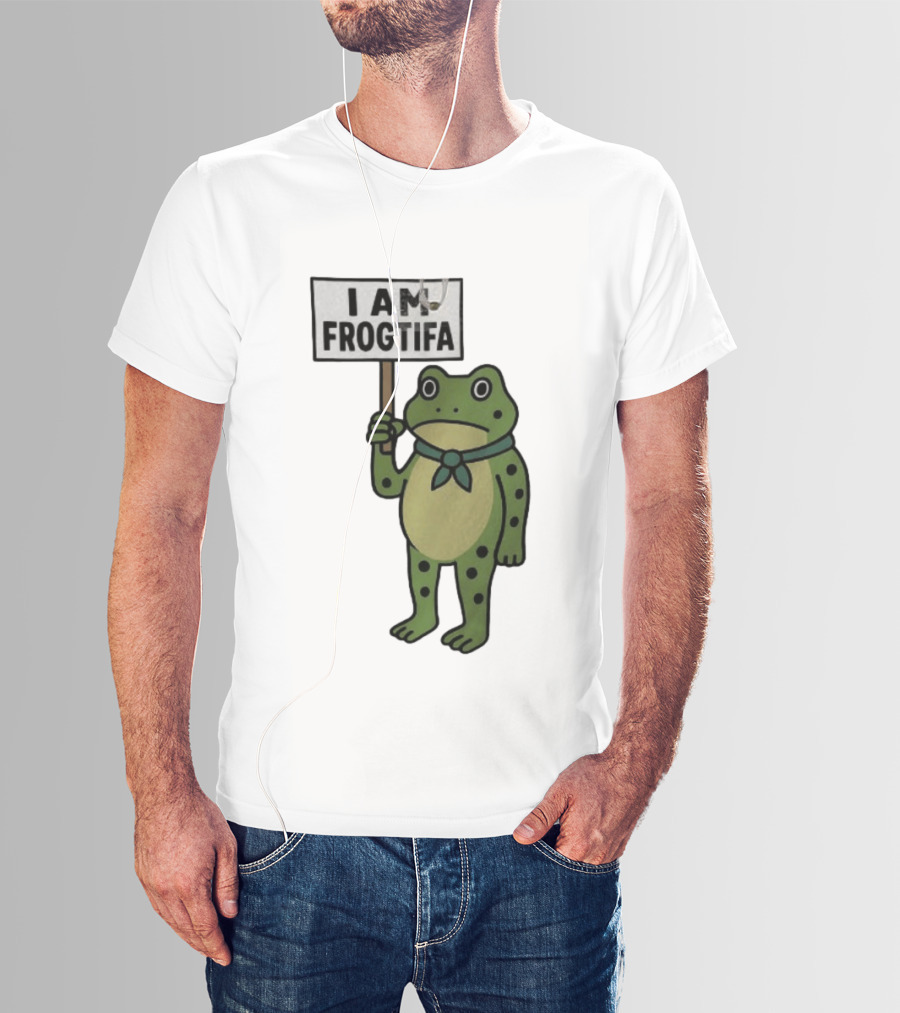 I AM FROGTIFA Frog Holding Sign T-Shirt