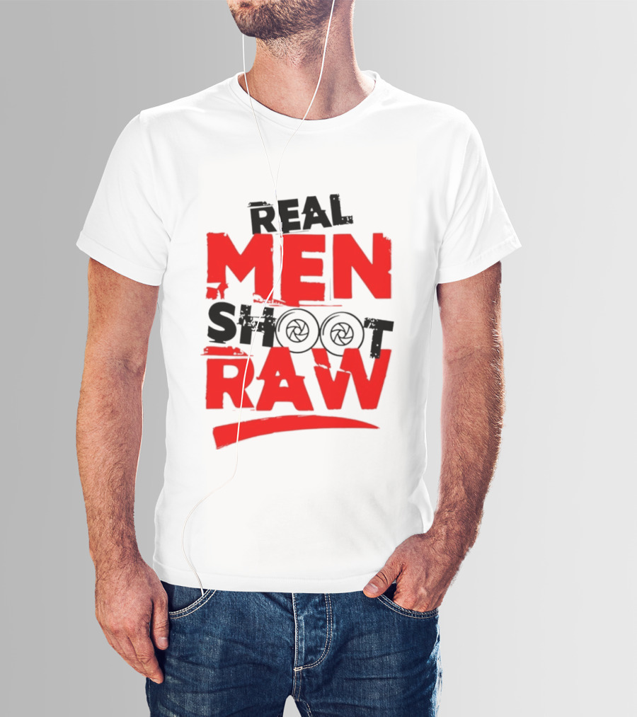 Real Men Shoot RAW Camera Shutter Aperture Photography T-Shirt