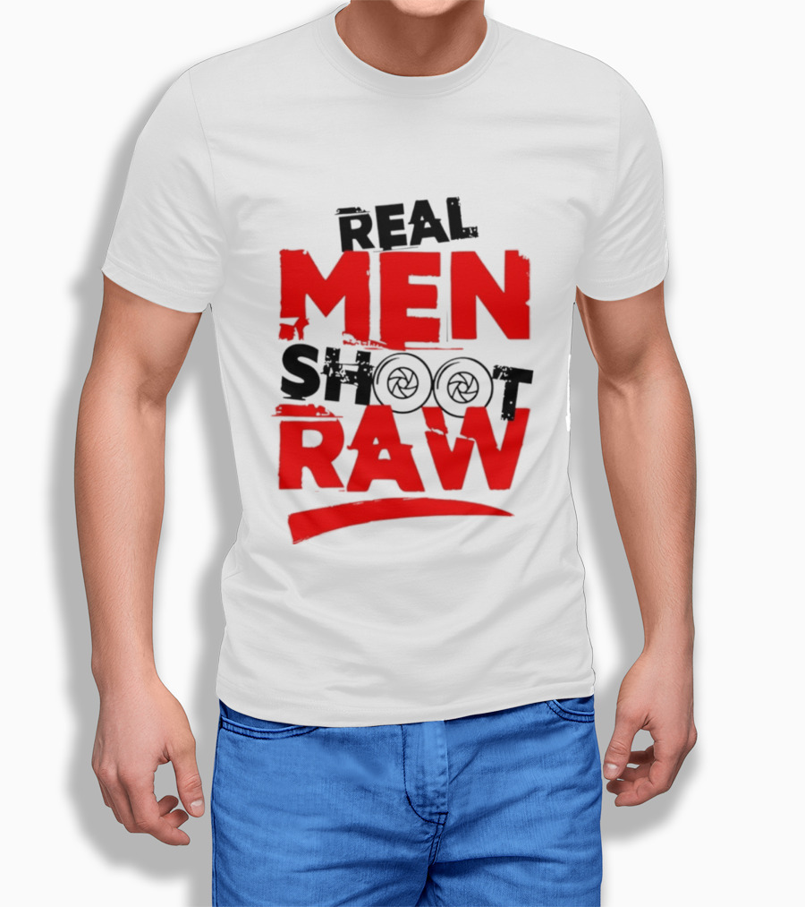 Real Men Shoot RAW Camera Shutter Aperture Photography T-Shirt