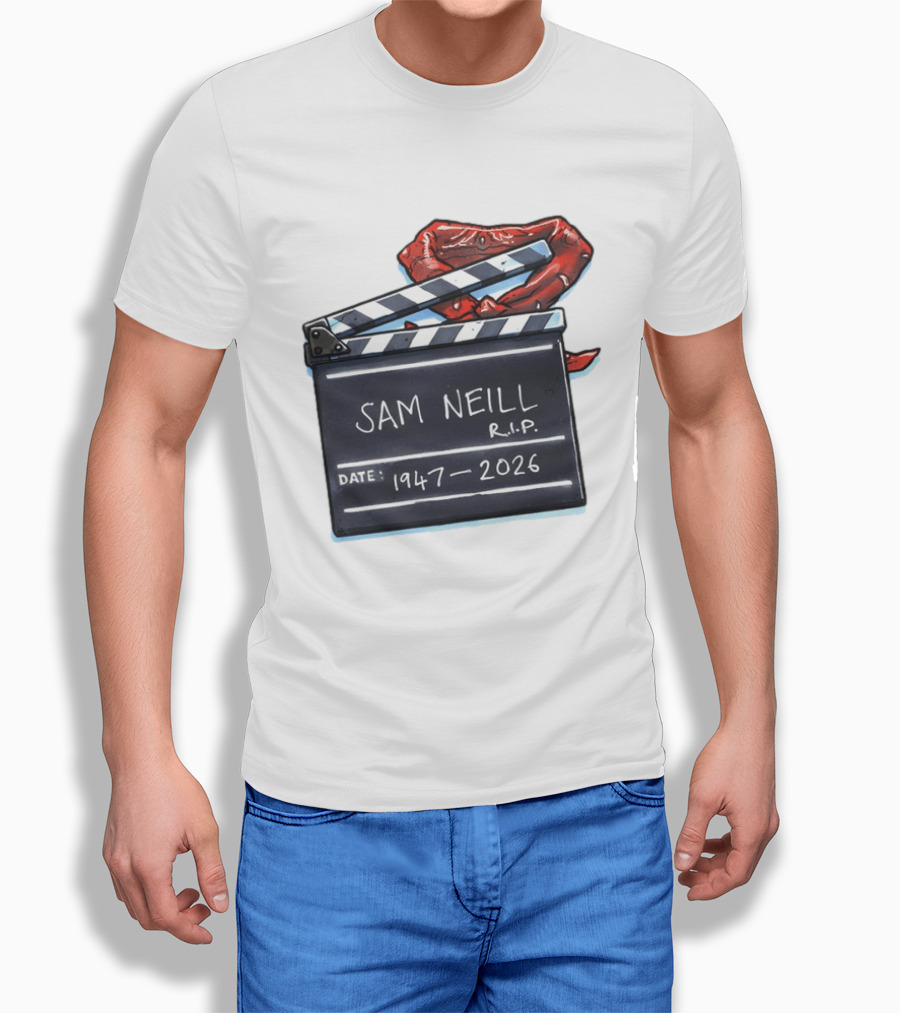 Sam Neill Rip 1947 2026 Clapboard Rest In Peace Legend T-Shirt