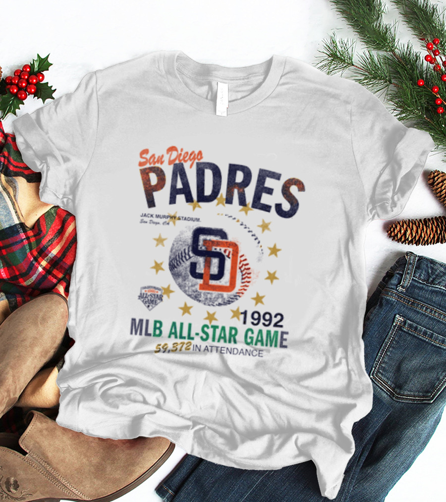 San Diego Padres 1992 MLB All Star Game Jack Murphy Stadium 59,372 Attendance T-Shirt