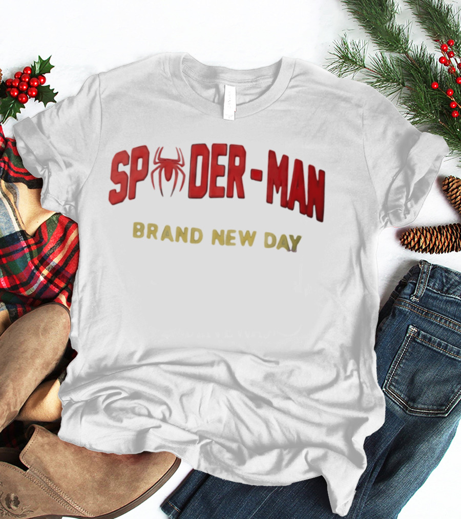 Spider Man Brand New Day Iconic Red Text With Spider T-Shirt