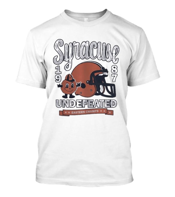 Syracuse 1987 Undefeated Eastern Champs Football Helmet Orange T-Shirt