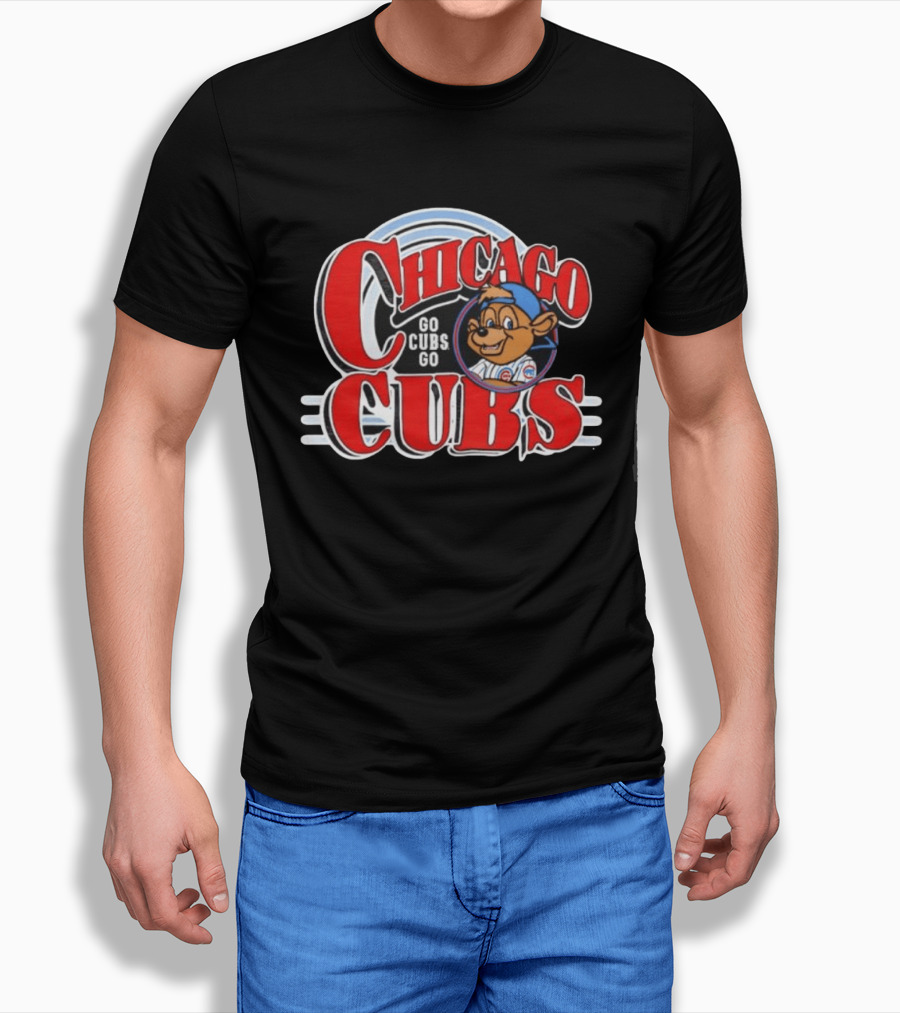 Chicago Cubs Go Cubs Go MLB With Bear In Cap T-Shirt