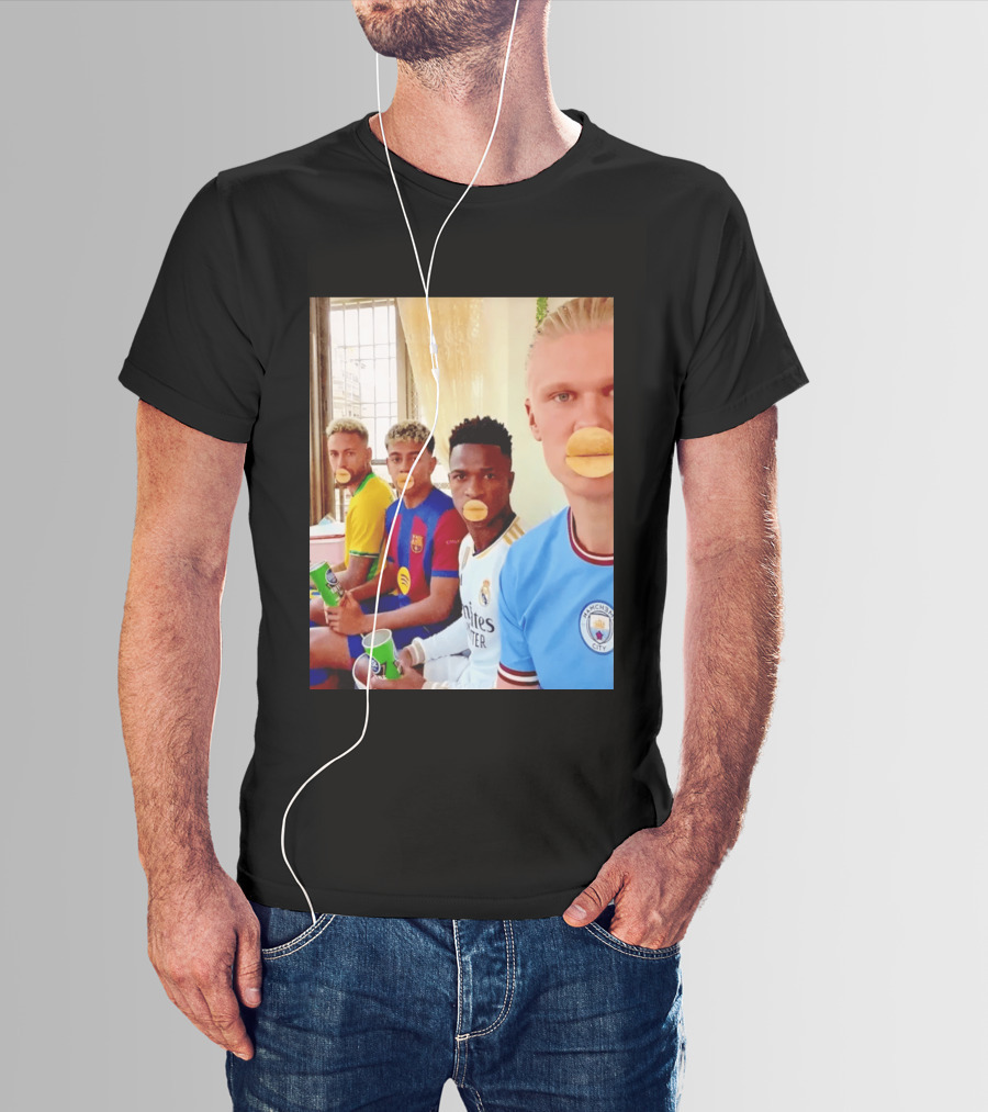 Neymar Vinicius Barcelona Real Madrid Manchester City Football Stars Chips T-Shirt