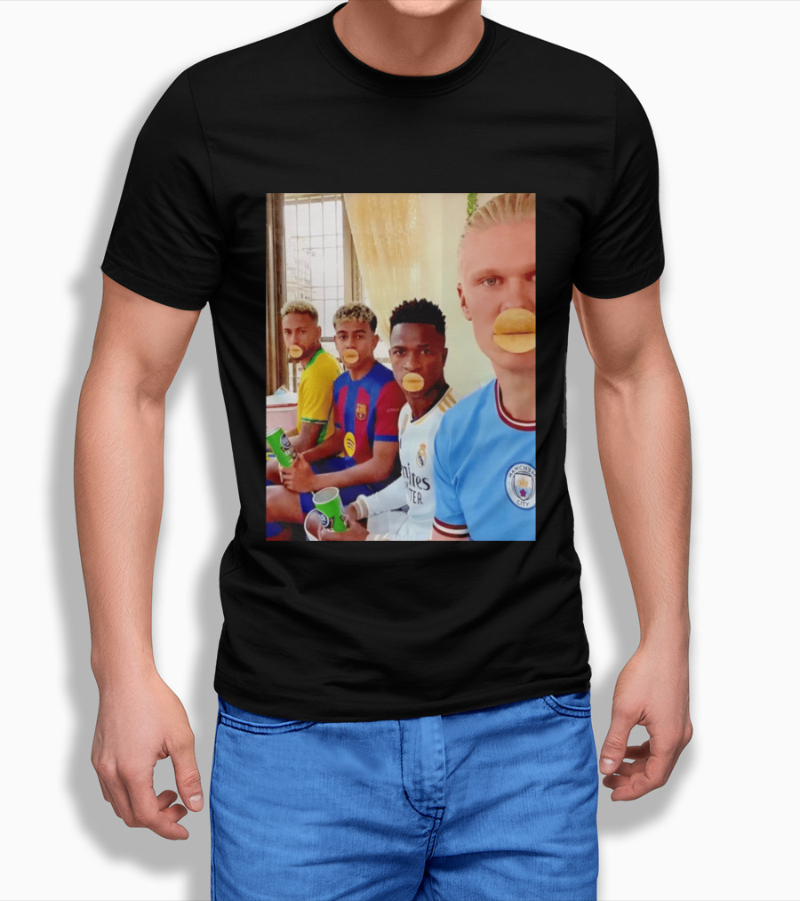 Neymar Vinicius Barcelona Real Madrid Manchester City Football Stars Chips T-Shirt