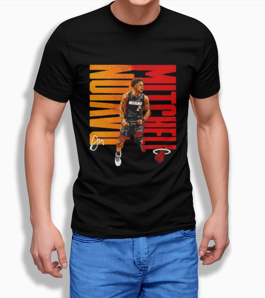 Davion Mitchell Miami Heat Number 2 Basketball Player T-Shirt