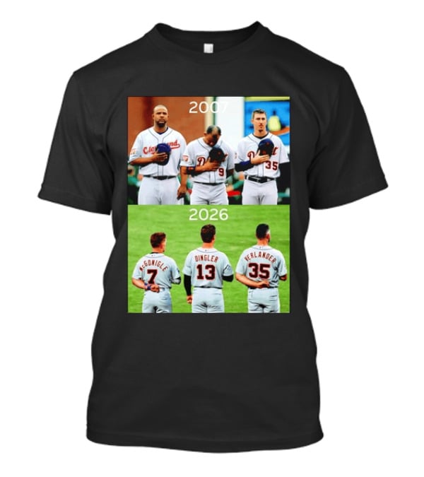 Detroit Tigers 2007 2026 McGonigle Dingler Verlander Comparison T-Shirt