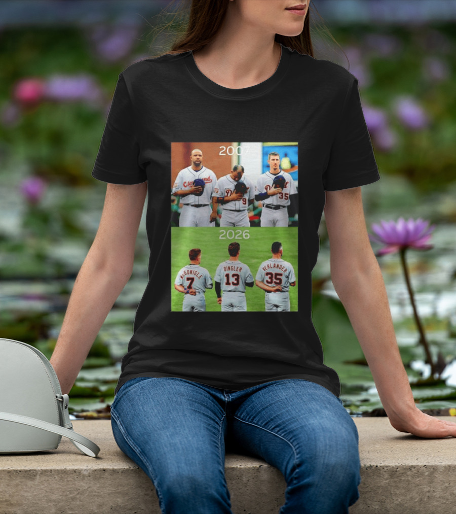 Detroit Tigers 2007 2026 McGonigle Dingler Verlander Comparison T-Shirt