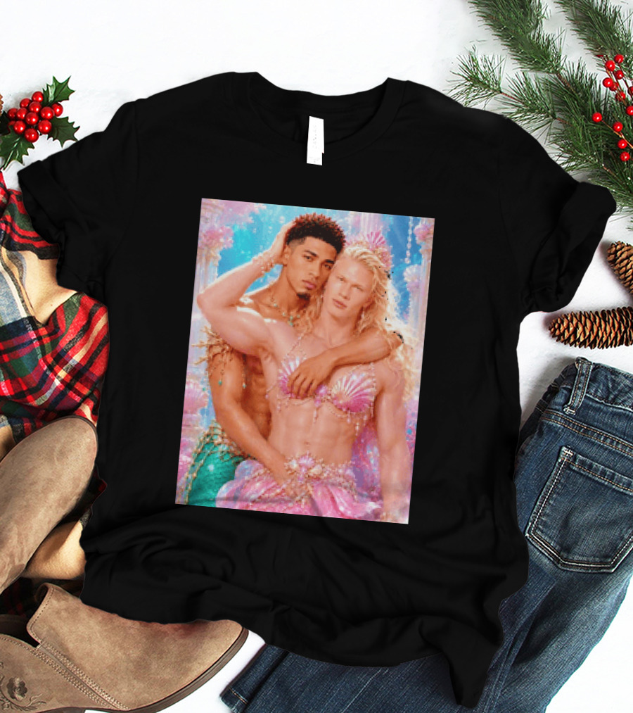 Mermaid Fantasy With Erling Haaland And Jude Bellingham T-Shirt