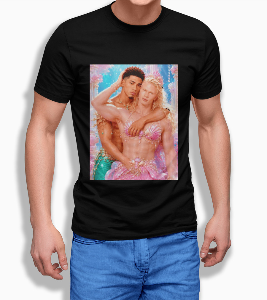 Mermaid Fantasy With Erling Haaland And Jude Bellingham T-Shirt