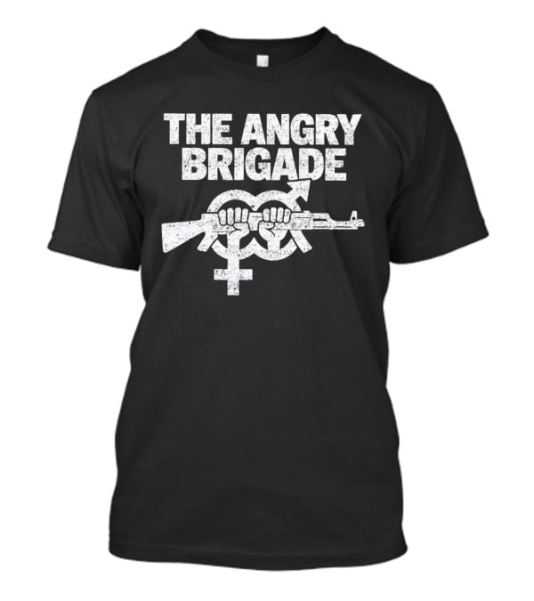 The Angry Brigade Symbol Fists Holding Rifle T-Shirt