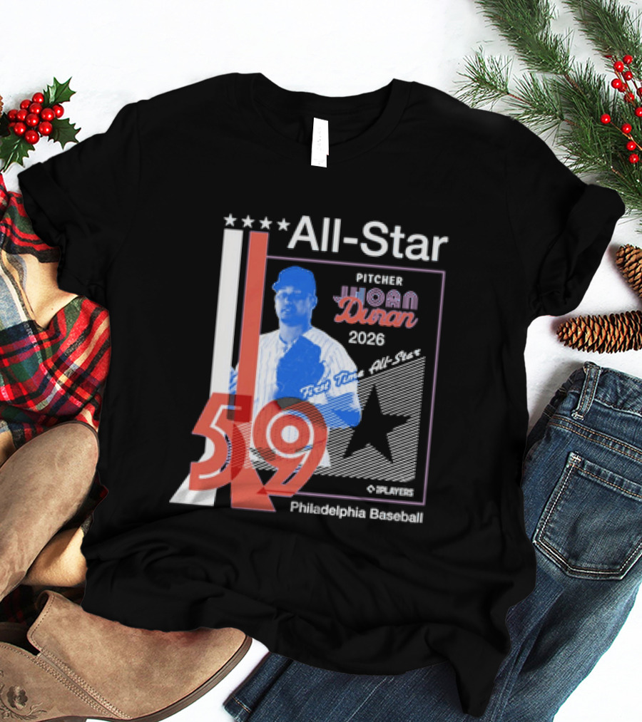 All Star Pitcher Jhoan Duran 2026 First Time Star 59 Philadelphia Baseball T-Shirt