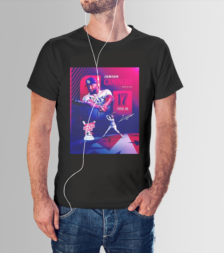 Junior Caminero Tampa Bay Rays 17 Total HR Mobile Home Run Derby 2026 T-Shirt