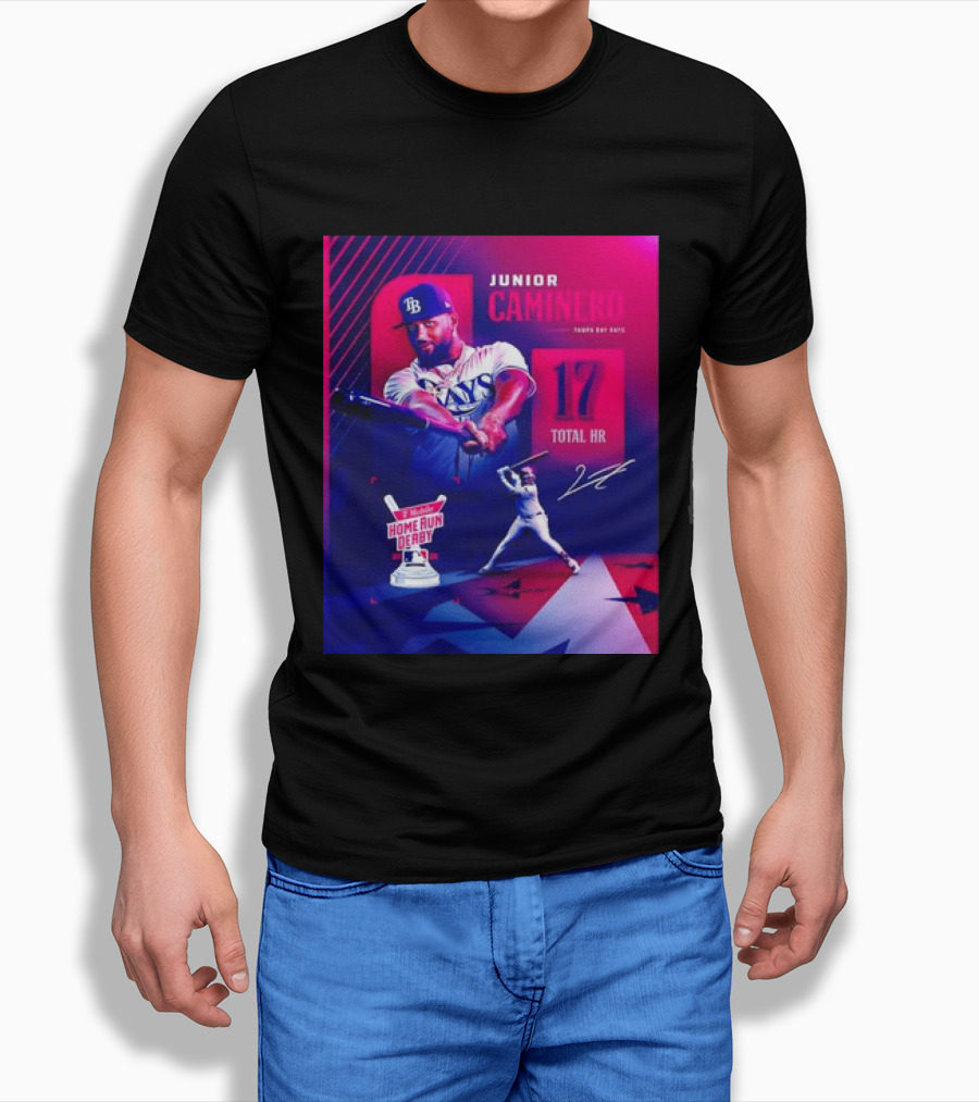 Junior Caminero Tampa Bay Rays 17 Total HR Mobile Home Run Derby 2026 T-Shirt
