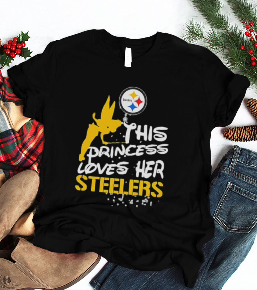 Tinkerbell This Princess Loves Her Steelers Pittsburgh Steelers T-Shirt