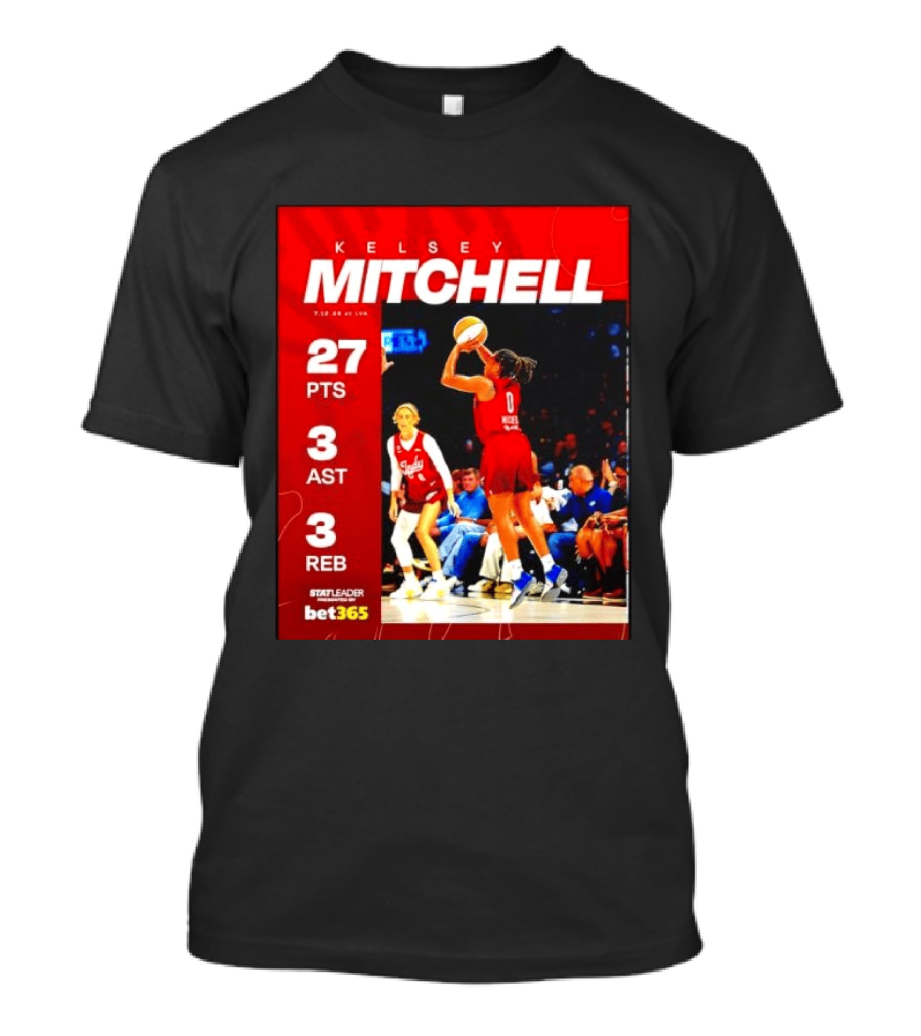 Kelsey Mitchell 27 Points Stat Leader 3 Assists 3 Rebounds At Las Vegas T-Shirt