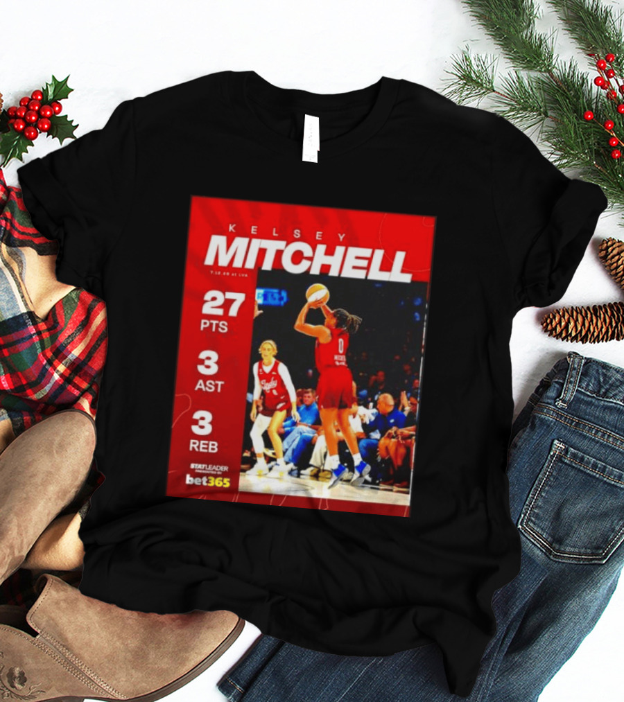 Kelsey Mitchell 27 Points Stat Leader 3 Assists 3 Rebounds At Las Vegas T-Shirt