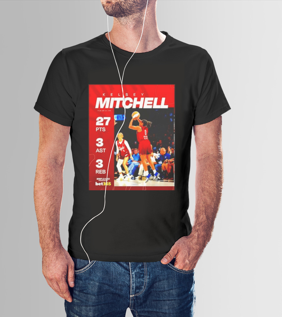 Kelsey Mitchell 27 Points Stat Leader 3 Assists 3 Rebounds At Las Vegas T-Shirt