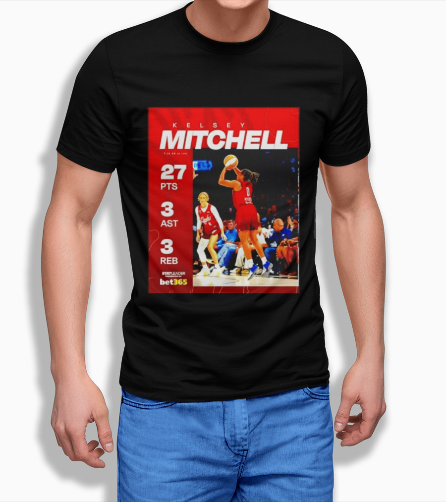 Kelsey Mitchell 27 Points Stat Leader 3 Assists 3 Rebounds At Las Vegas T-Shirt