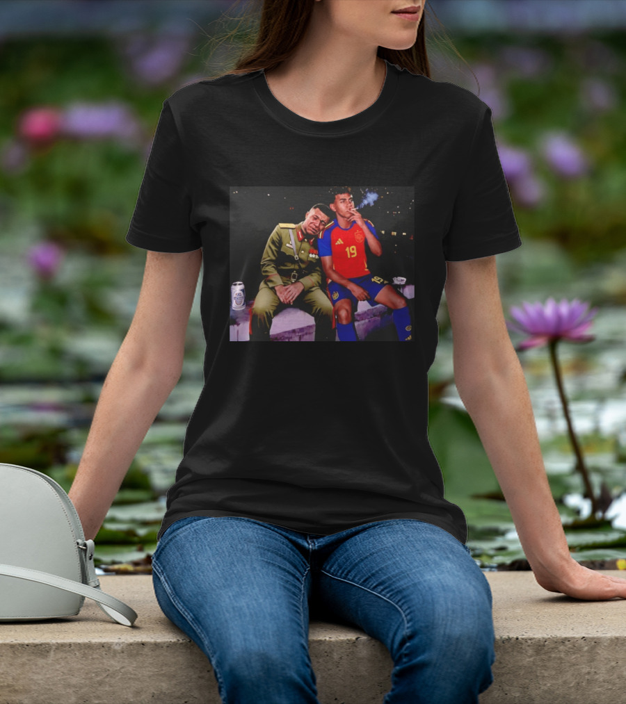 Kylian Mbappe And Lamine Yamal Smoking Spain Number 19 Soccer T-Shirt