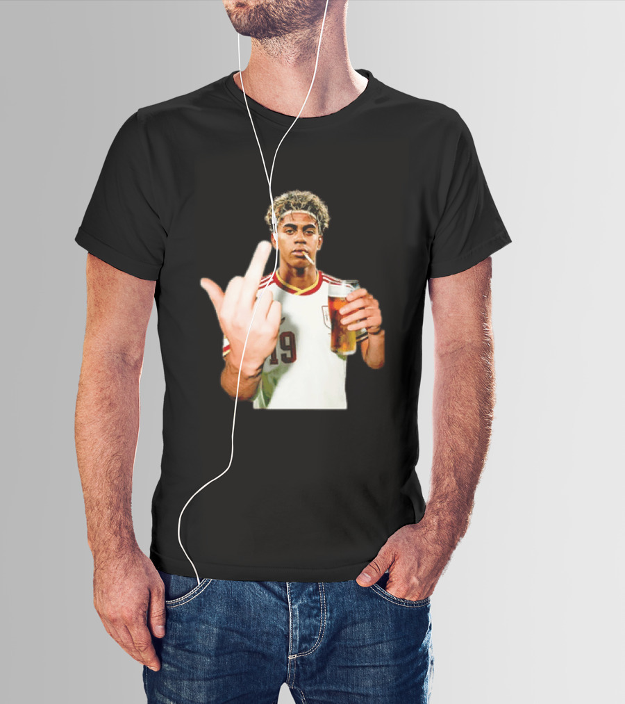 Lamine Yamal Spain National Team 19 Middle Finger And Beer T-Shirt