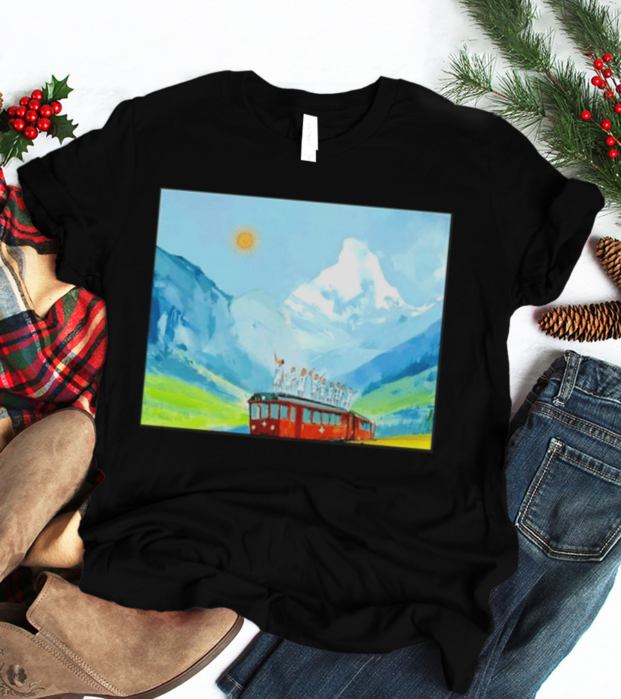 Lionel Messi Argentina Football Team Celebration On Swiss Alps Train T-Shirt