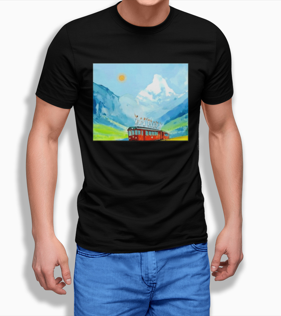 Lionel Messi Argentina Football Team Celebration On Swiss Alps Train T-Shirt