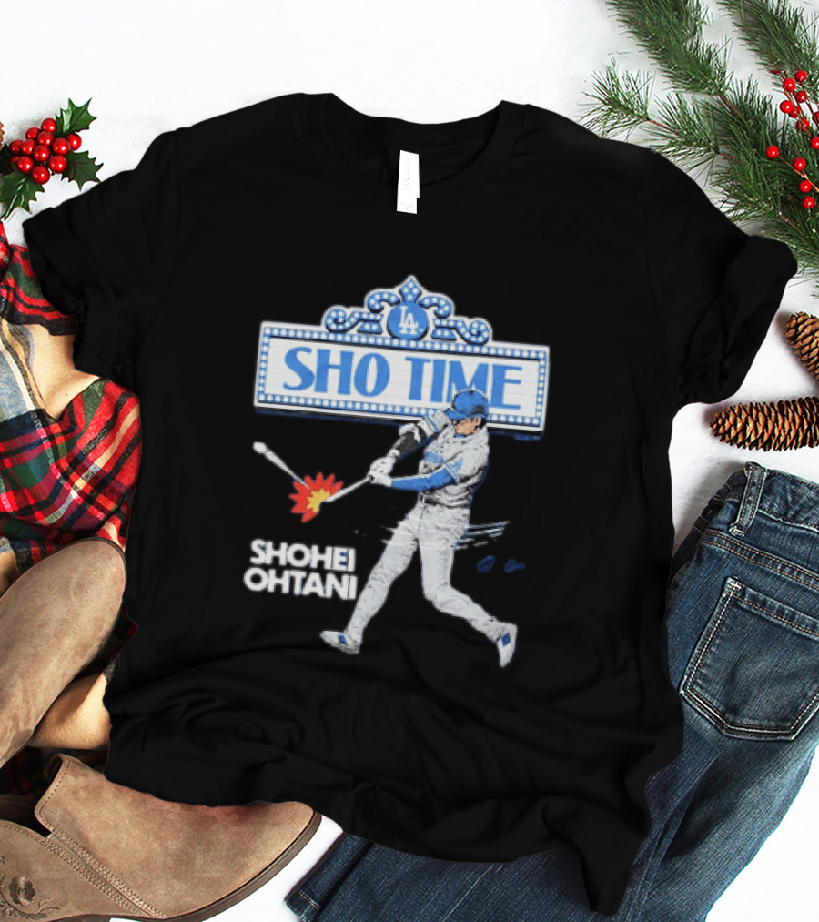 Los Angeles Dodgers Shohei Ohtani Sho Time LA 2026 Baseball Player Hitting Scene T-Shirt
