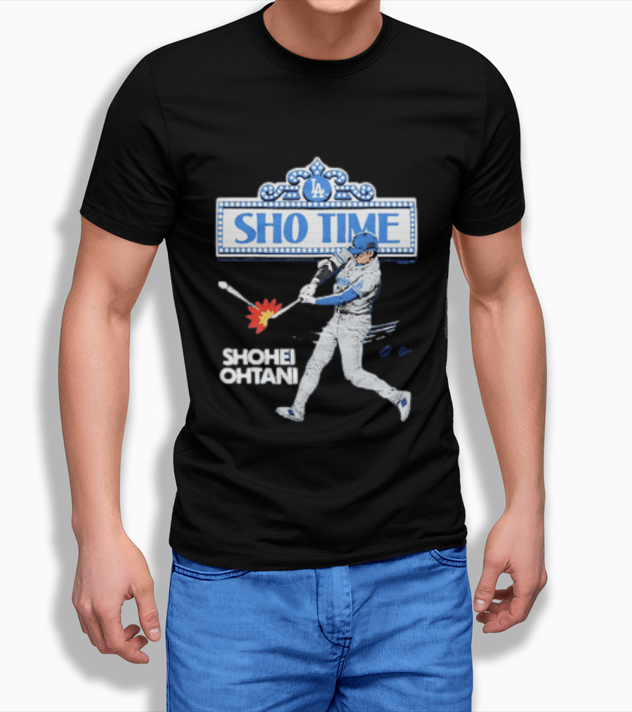 Los Angeles Dodgers Shohei Ohtani Sho Time LA 2026 Baseball Player Hitting Scene T-Shirt