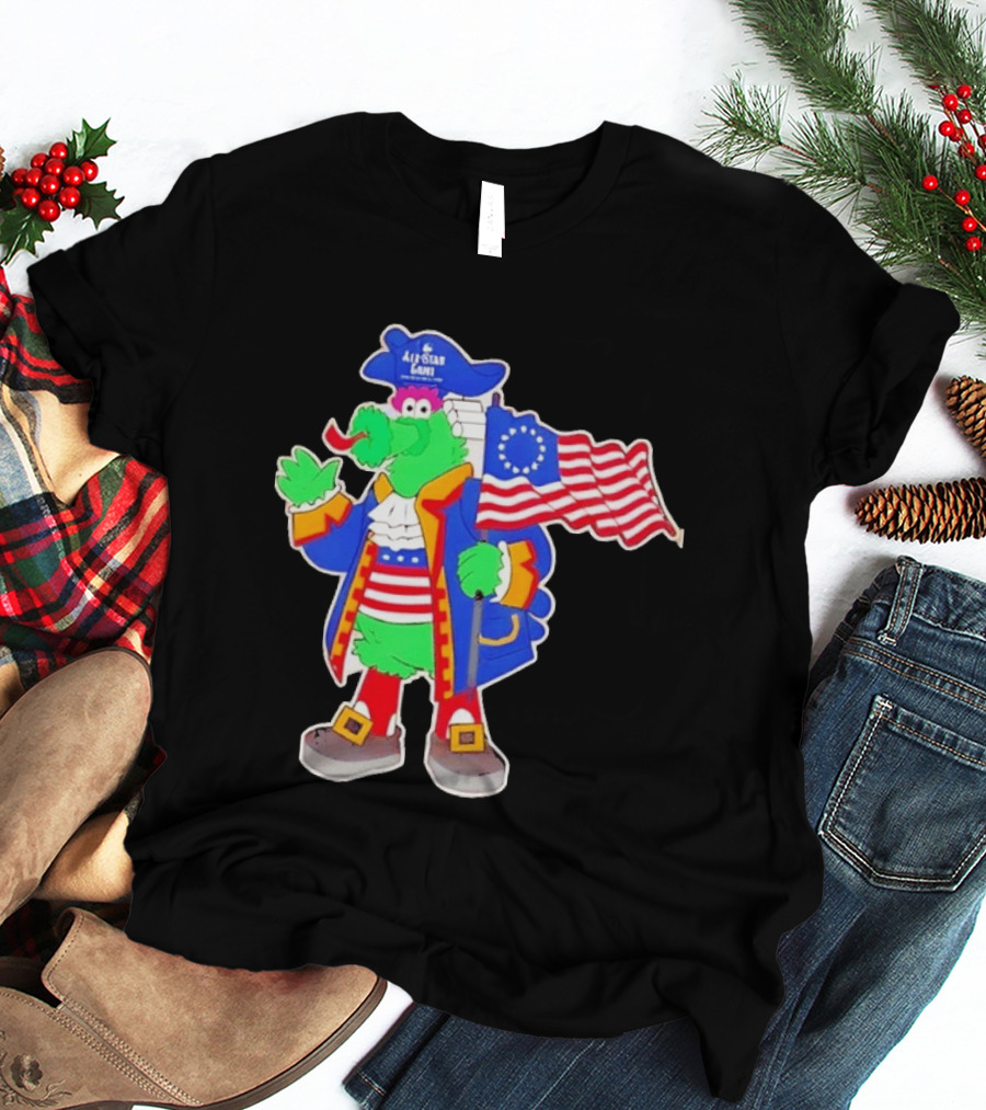 Phillie Phanatic Patriotic 2026 All Star Game Philadelphia Phillies American Flag MLB T-Shirt
